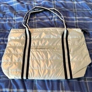 Boutique Silver And Blue Crossbody Tote Bag NWOT